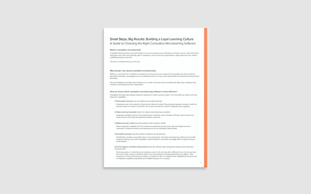 A Guide to Choosing the Right Cumulative Microlearning Software